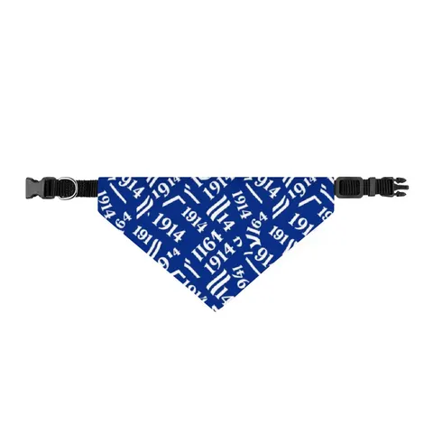 Sigma 1914 Royal Blue & White Clip-on Pet Bandana — front view