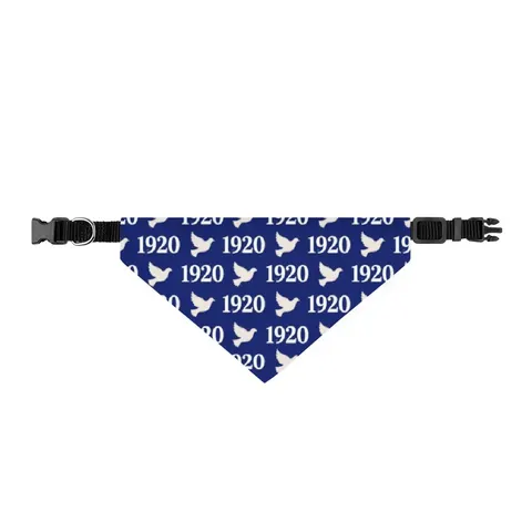 Zeta 1920 Royal Blue & White Clip-on Pet Bandana — front view