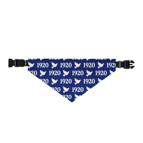 Zeta 1920 Royal Blue & White Clip-on Pet Bandana — front view