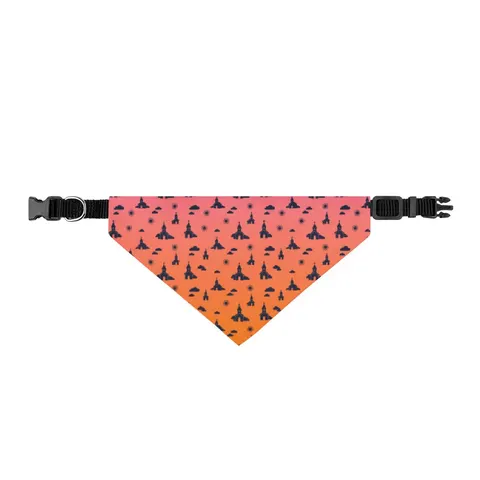 Faith Flag Black Church Sunrise Clip-on Pet Bandana — front view