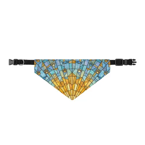 Faith Flag Sunburst Sanctuary Clip-on Pet Bandana — front view