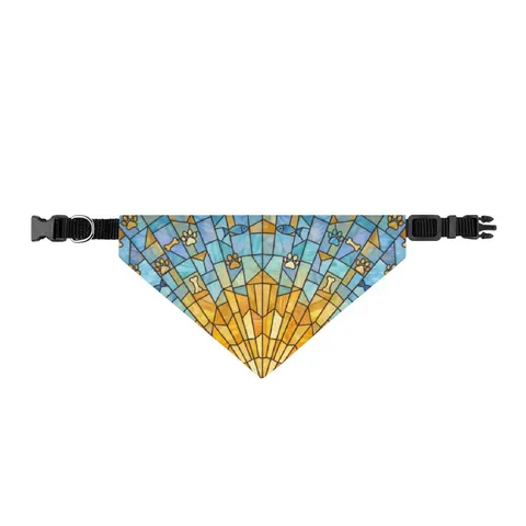 Faith Flag Sunburst Sanctuary Clip-on Pet Bandana — front view