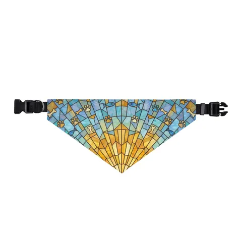 Faith Flag Sunburst Sanctuary Clip-on Pet Bandana — front view