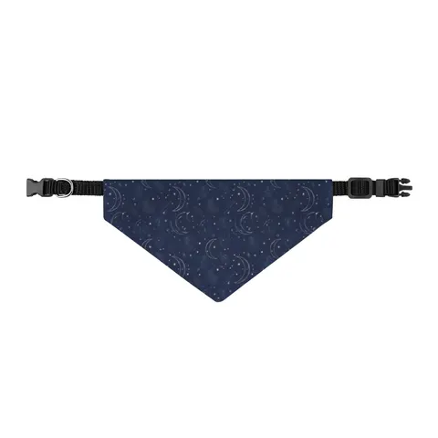 Faith Flag Crescent Moon Night Sky Clip-on Pet Bandana — front view