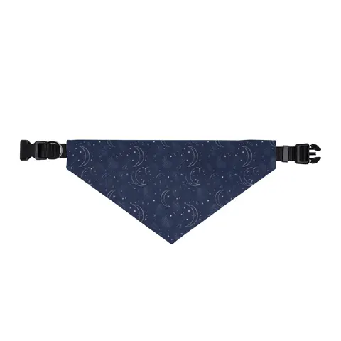 Faith Flag Crescent Moon Night Sky Clip-on Pet Bandana — front view