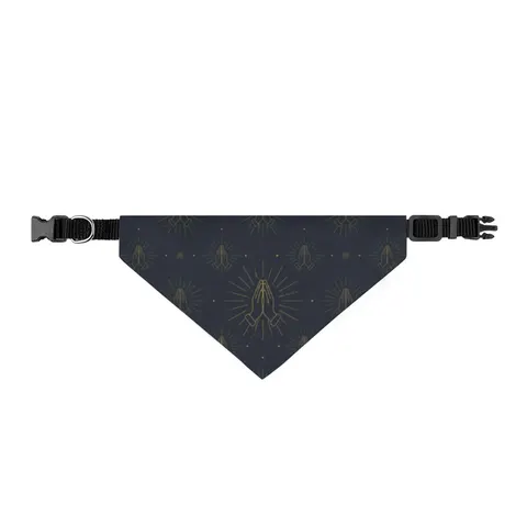 Faith Flag Praying Hands Silhouette Clip-on Pet Bandana — front view