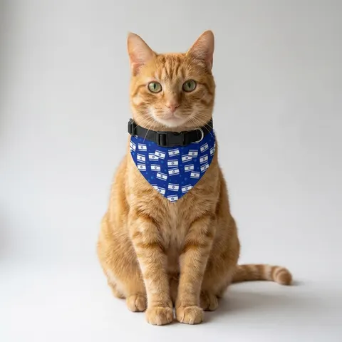 Faith Flag Blue & White Star Emblem Clip-on Pet Bandana