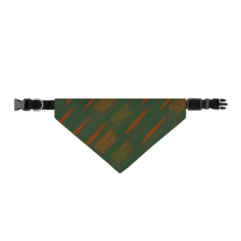 FAMU 1887 Orange & Green Energy Clip-on Pet Bandana — front view