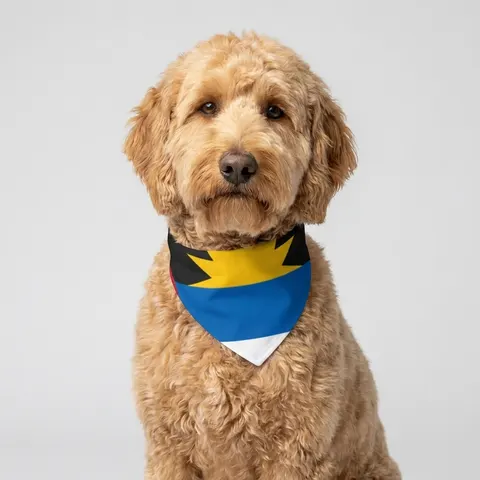 Antigua & Barbuda Rising Sun Clip-on Pet Bandana