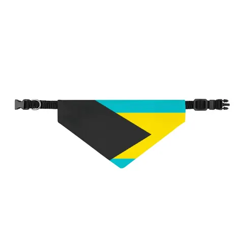 Bahamas Aqua Triangle Clip-on Pet Bandana — front view