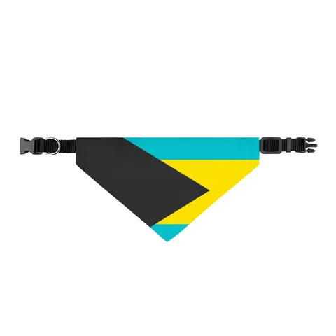 Bahamas Aqua Triangle Clip-on Pet Bandana — front view