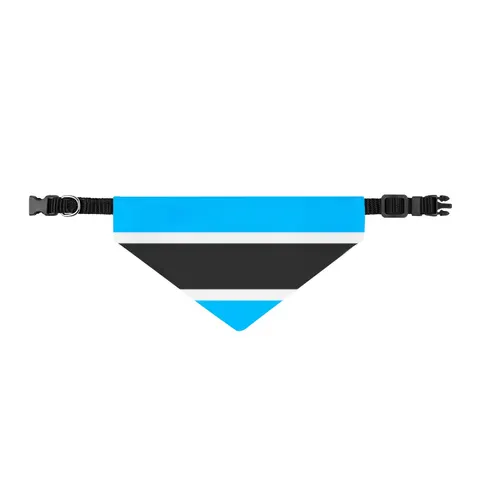 Botswana Blue & Black Stripe Clip-on Pet Bandana — front view