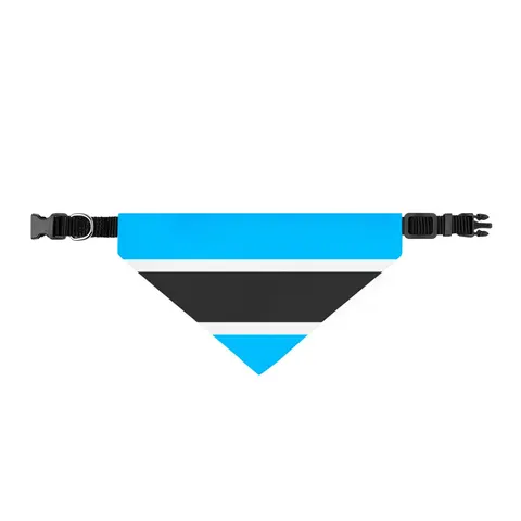 Botswana Blue & Black Stripe Clip-on Pet Bandana — front view