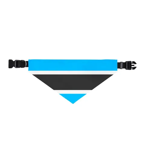 Botswana Blue & Black Stripe Clip-on Pet Bandana — front view