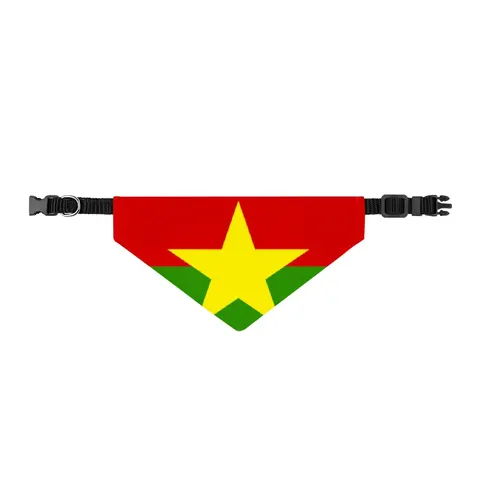 Burkina Faso Red Green Star Clip-on Pet Bandana — front view