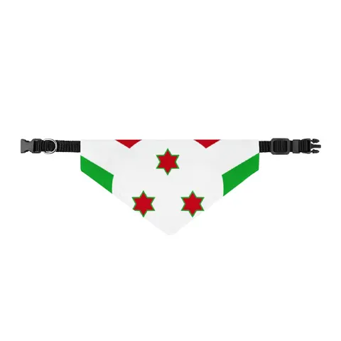 Burundi White Saltire Clip-on Pet Bandana — front view