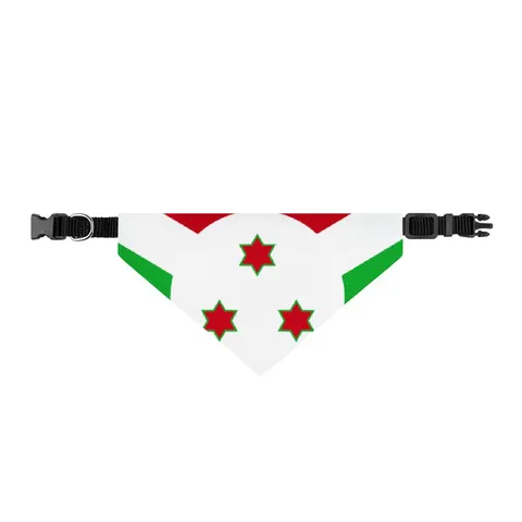 Burundi White Saltire Clip-on Pet Bandana — front view