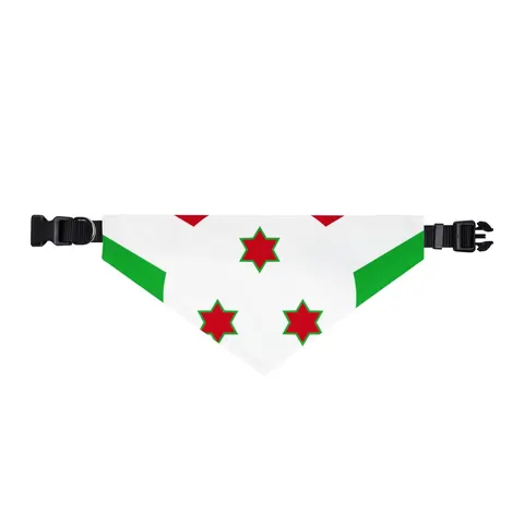 Burundi White Saltire Clip-on Pet Bandana — front view