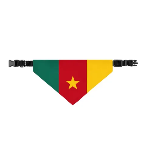 Cameroon Green Red Yellow Star Clip-on Pet Bandana — front view