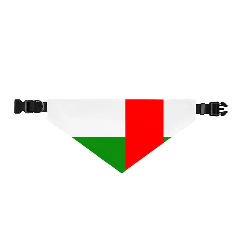 Central African Republic Stripes & Red Cross Clip-on Pet Bandana — front view