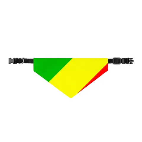 Republic of the Congo Diagonal Tricolor Clip-on Pet Bandana — front view