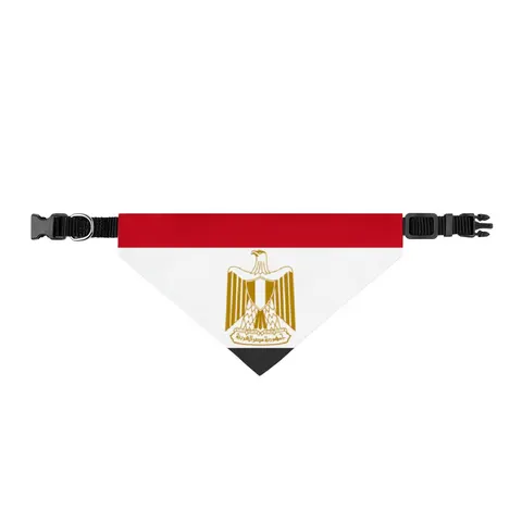 Egypt Red White Black Emblem Clip-on Pet Bandana — front view