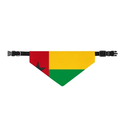 Guinea-Bissau Red Yellow Green Star Clip-on Pet Bandana — front view