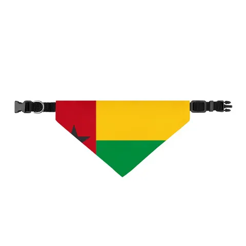 Guinea-Bissau Red Yellow Green Star Clip-on Pet Bandana — front view