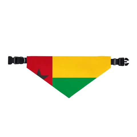 Guinea-Bissau Red Yellow Green Star Clip-on Pet Bandana — front view