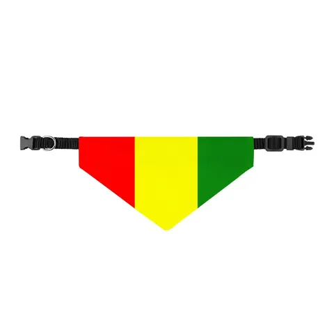 Guinea Red Yellow Green Clip-on Pet Bandana — front view