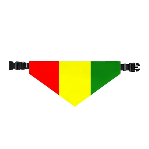 Guinea Red Yellow Green Clip-on Pet Bandana — front view