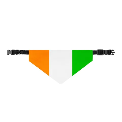Côte d’Ivoire Orange White Green Clip-on Pet Bandana — front view