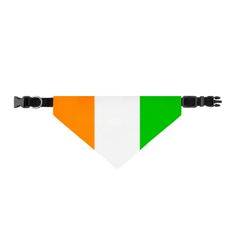 Côte d’Ivoire Orange White Green Clip-on Pet Bandana — front view