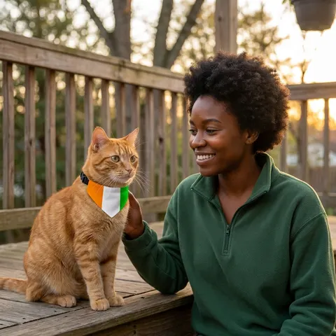 Côte d’Ivoire Orange White Green Clip-on Pet Bandana