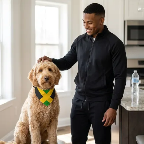 Jamaica Gold Cross Clip-on Pet Bandana