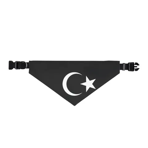 Libya Red Black Green Crescent Clip-on Pet Bandana — front view