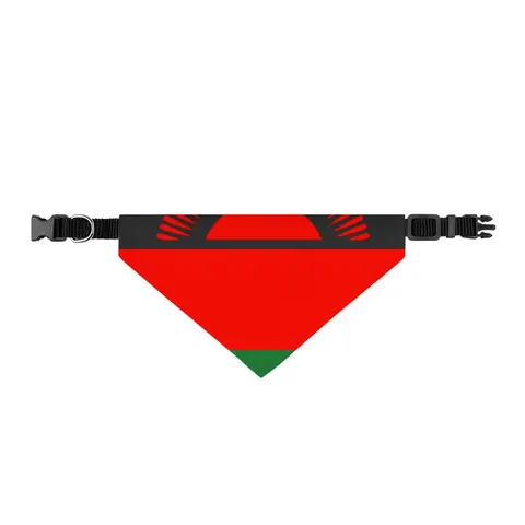 Malawi Rising Sun Clip-on Pet Bandana — front view