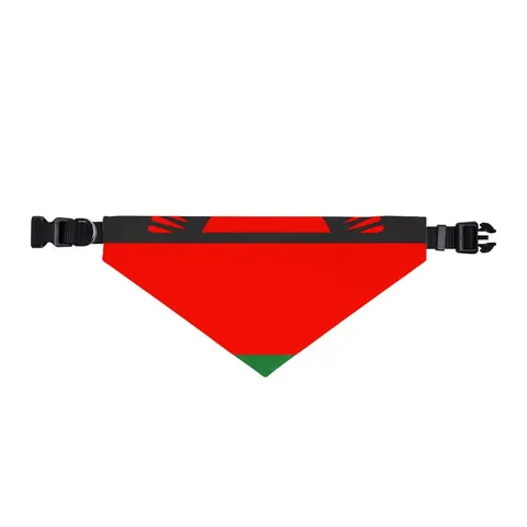 Malawi Rising Sun Clip-on Pet Bandana — front view