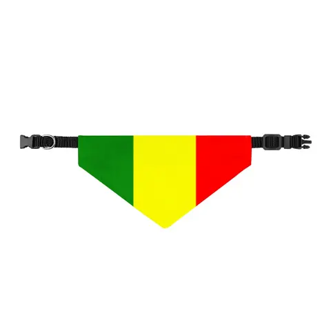 Mali Green Yellow Red Clip-on Pet Bandana — front view