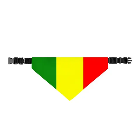 Mali Green Yellow Red Clip-on Pet Bandana — front view