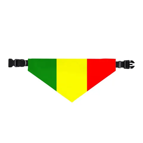 Mali Green Yellow Red Clip-on Pet Bandana — front view