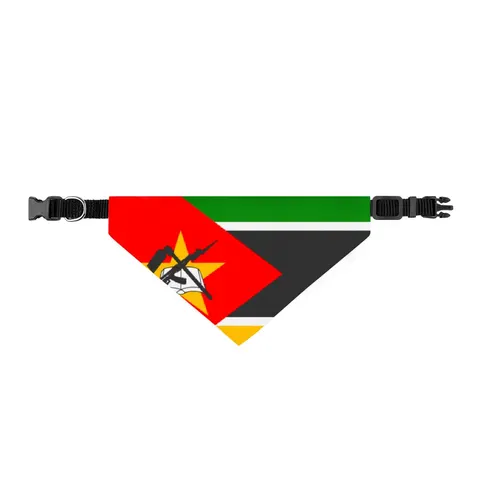 Mozambique Green Black Yellow Clip-on Pet Bandana — front view