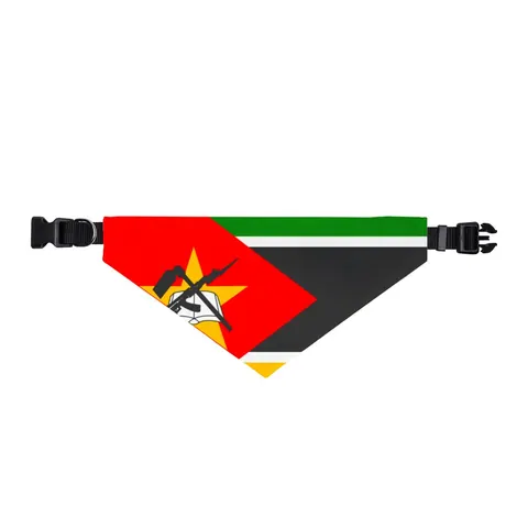 Mozambique Green Black Yellow Clip-on Pet Bandana — front view