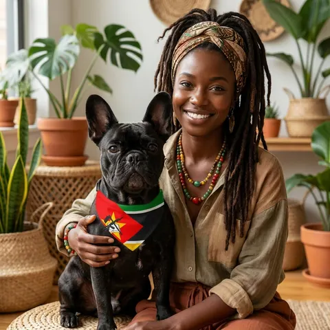 Mozambique Green Black Yellow Clip-on Pet Bandana