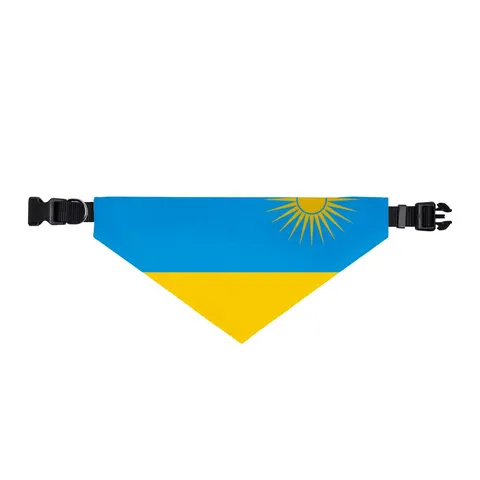 Rwanda Sky Blue & Sun Clip-on Pet Bandana — front view