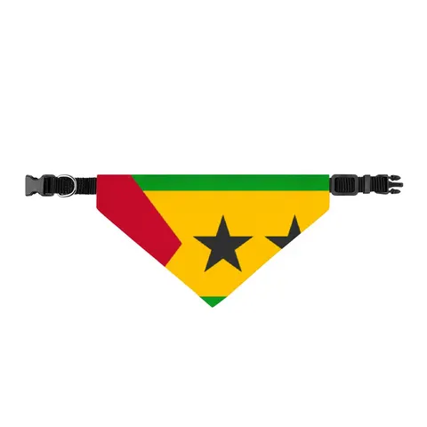 São Tomé & Príncipe Stars & Stripes Clip-on Pet Bandana — front view