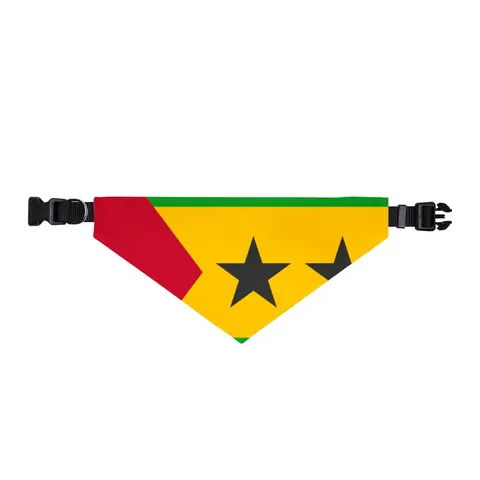 São Tomé & Príncipe Stars & Stripes Clip-on Pet Bandana — front view