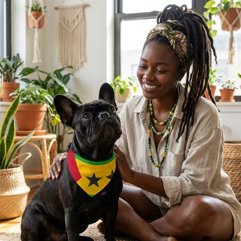 São Tomé & Príncipe Stars & Stripes Clip-on Pet Bandana