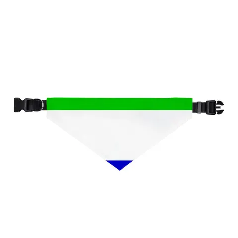 Sierra Leone Green White Blue Clip-on Pet Bandana — front view