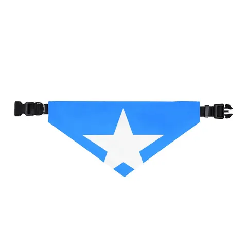 Somalia Blue White Star Clip-on Pet Bandana — front view